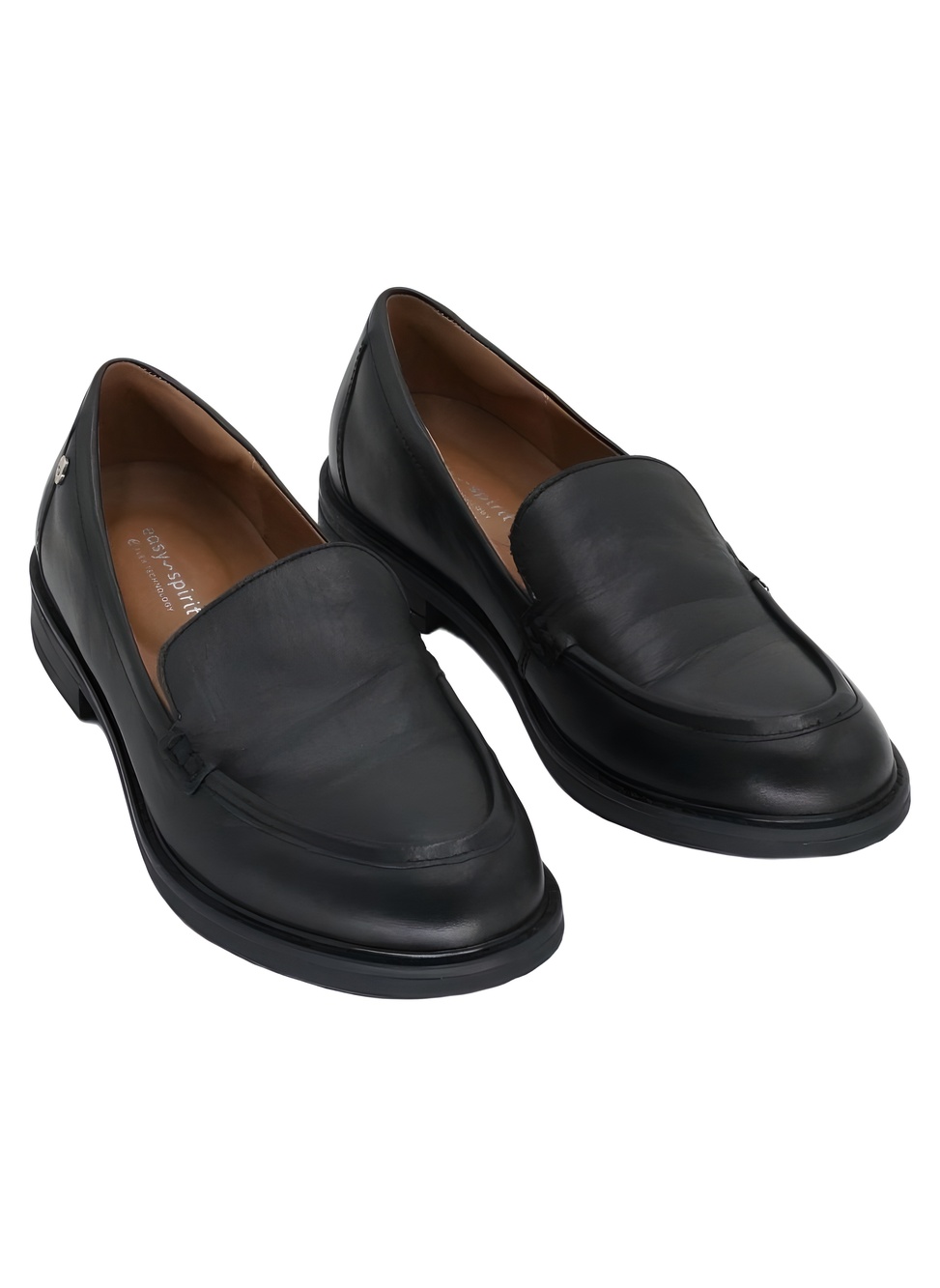 Easy Spirit Womens Jaylin eFlex Black Leather Loafers Size 8.5M